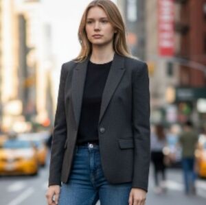 ILYA Wool Blend Women's Charcoal Gray Crop Blazer. Size 6